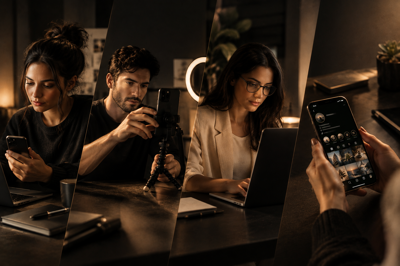 Pessoas começando e organizando sua presença profissional no digital